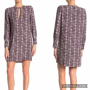 NWT Equipment Snake Print keyhole Shift Dress